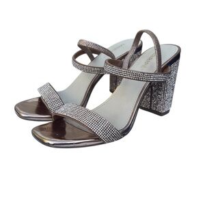 Maripe Lucille Sandal Rhinestone Block Heel Womans Size 6.5